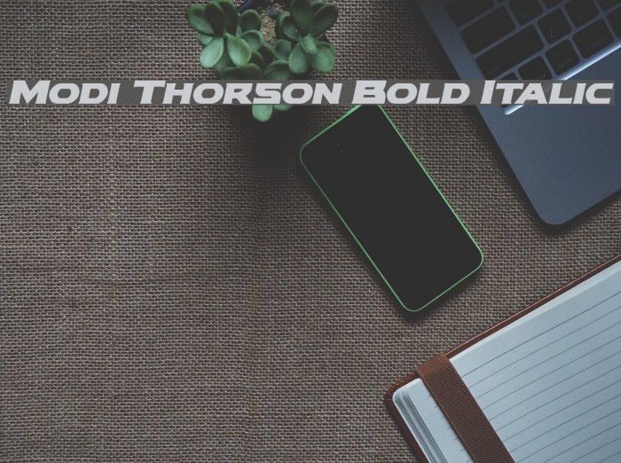 Modi Thorson Bold Italic Font examples
