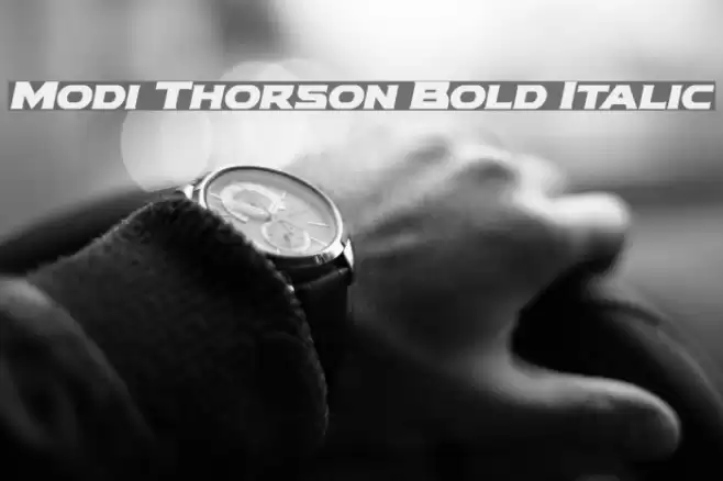 Modi Thorson Bold Italic Font examples