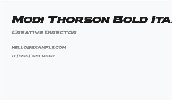 Modi Thorson Bold Italic Business Card