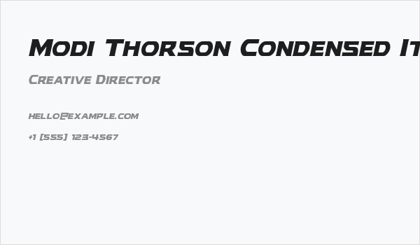 Modi Thorson Condensed Italic Business Card