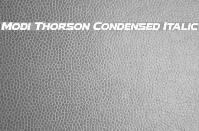Modi Thorson Condensed Italic Font examples