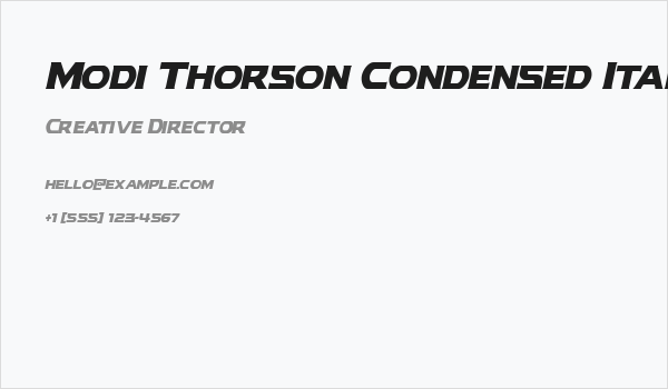 Modi Thorson Condensed Italic Business Card