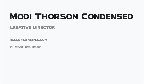 Modi Thorson Condensed Business Card