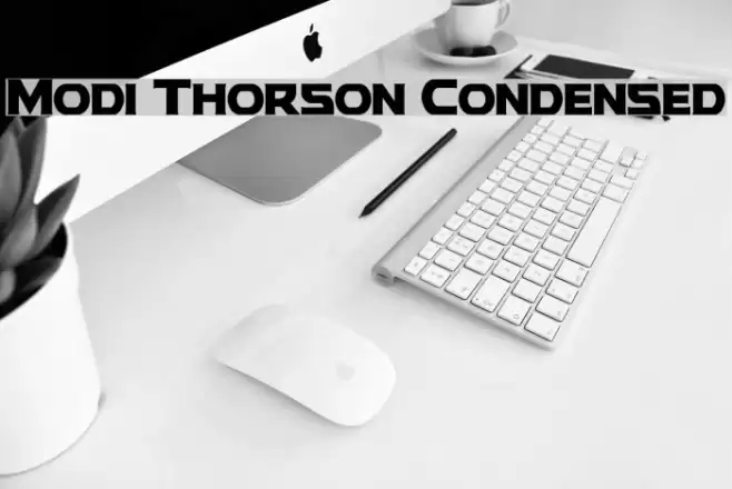 Modi Thorson Condensed Font examples