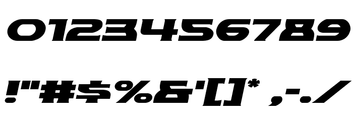Modi Thorson Expanded Italic Font OTHER CHARS