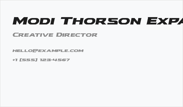 Modi Thorson Expanded Italic Business Card