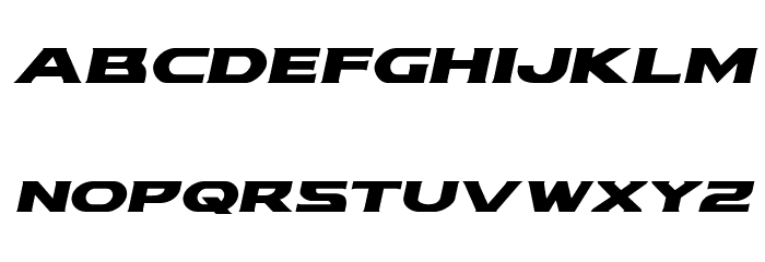 Modi Thorson Expanded Italic Font LOWERCASE