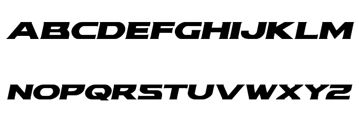 Modi Thorson Expanded Italic Font LOWERCASE