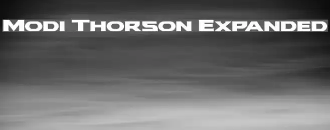 Modi Thorson Expanded Font examples
