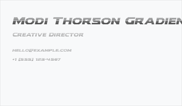 Modi Thorson Gradient Italic Business Card