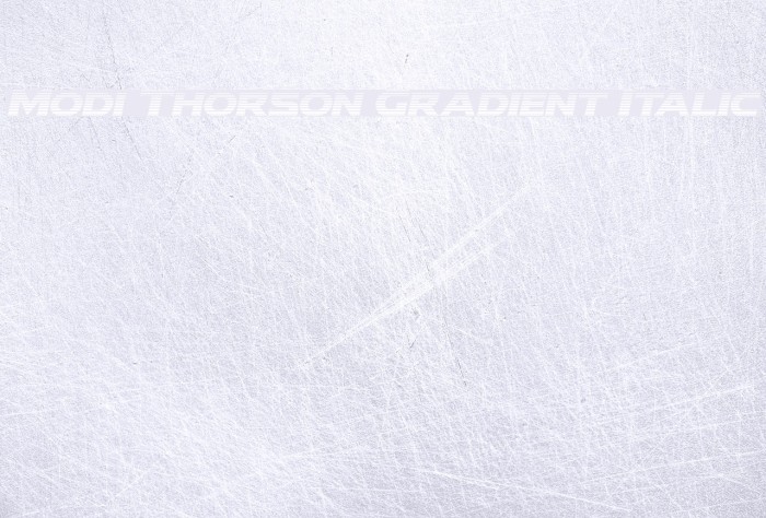 Modi Thorson Gradient Italic Font examples