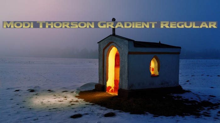 Modi Thorson Gradient Regular Font examples