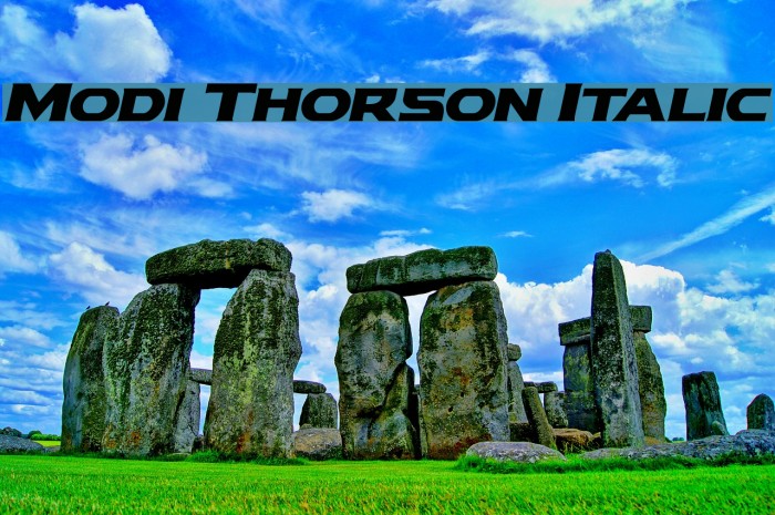 Modi Thorson Italic Font examples