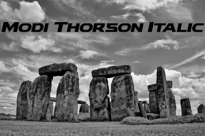Modi Thorson Italic Font examples