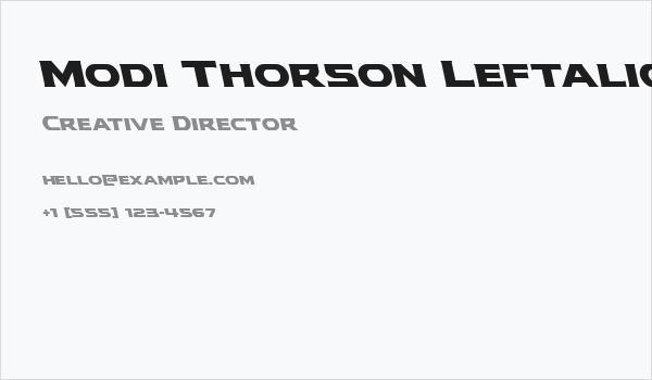 Modi Thorson Leftalic Business Card