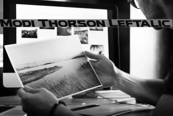 Modi Thorson Leftalic Font examples