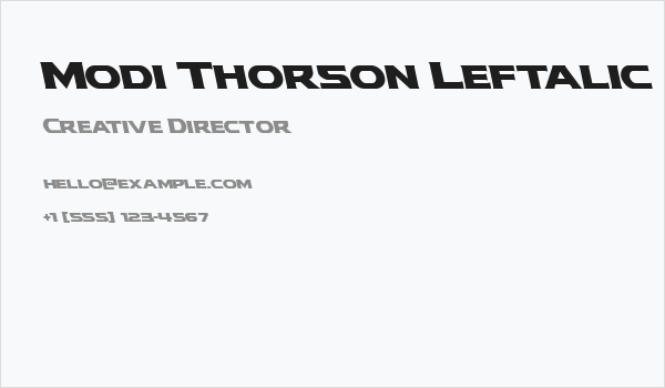 Modi Thorson Leftalic Business Card