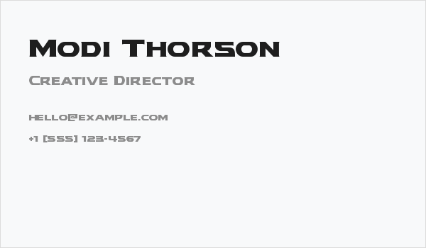 Modi Thorson Business Card