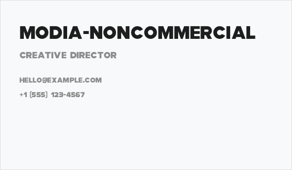 Modia-NonCommercial Business Card
