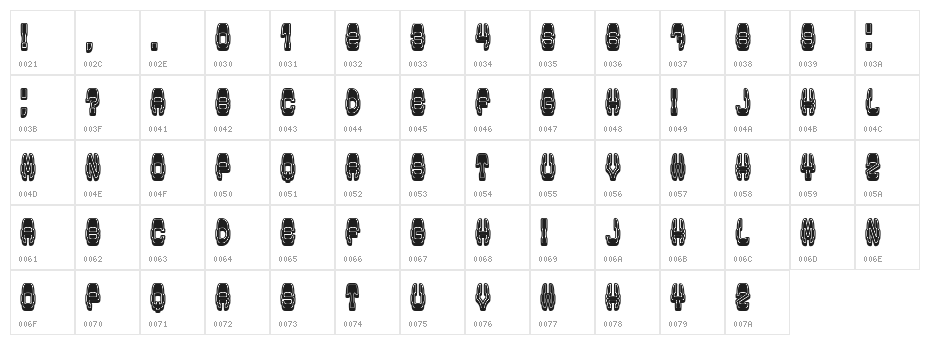 Modish Filled Regular Character Map