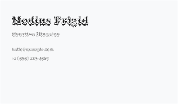 Modius Frigid Business Card