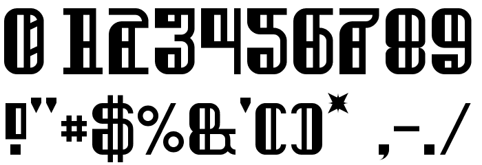 Modron March Condensed Regular Font OTHER CHARS