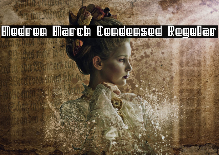 Modron March Condensed Regular Font examples
