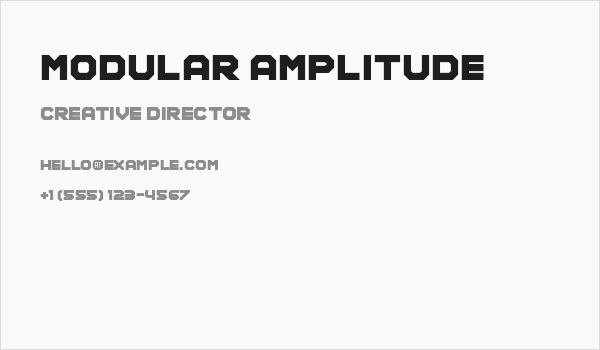 Modular Amplitude Business Card