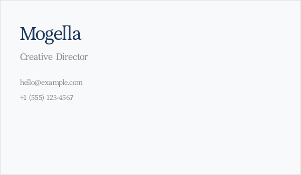 Mogella Business Card