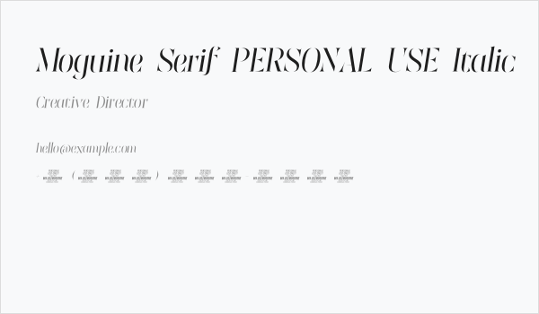 Moguine Serif PERSONAL USE Italic Business Card