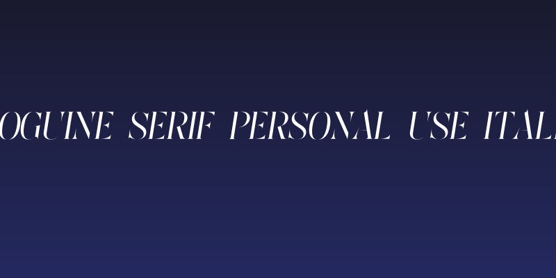 Moguine Serif PERSONAL USE Italic Social Header