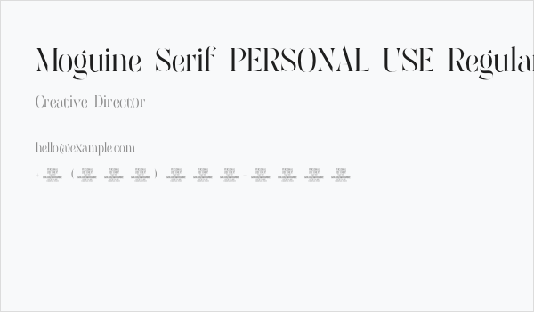 Moguine Serif PERSONAL USE Regular Business Card