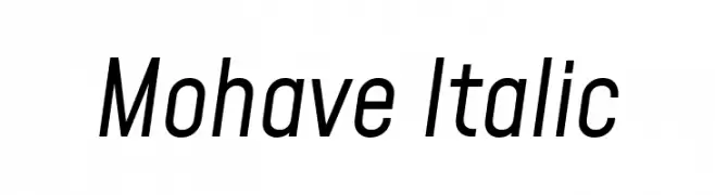 Mohave Italic  Скачать бесплатные шрифты