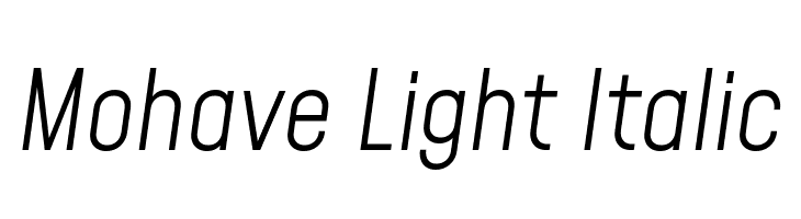 Mohave Light Italic Шрифта