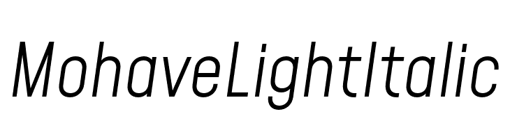 Mohave Light Italic  font caratteri gratis
