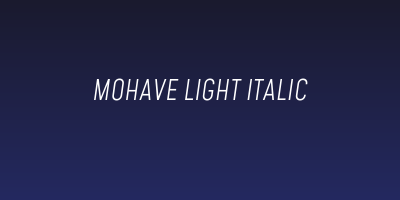 Mohave Light Italic Social Header