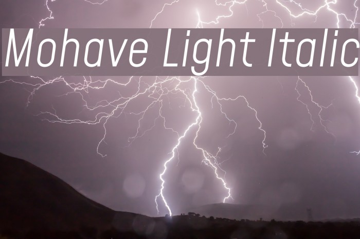 Mohave Light Italic Шрифта examples