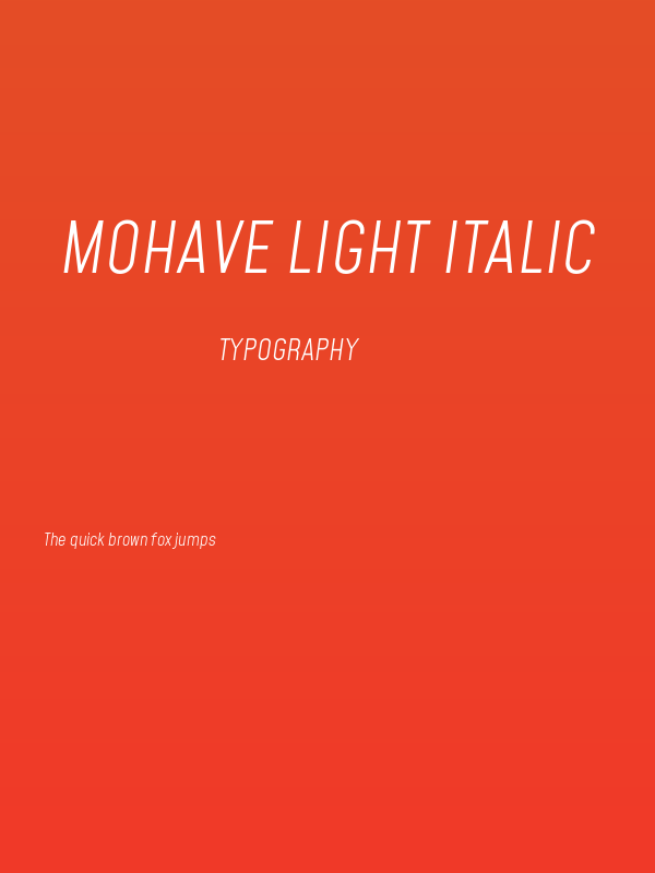 Mohave Light Italic Poster