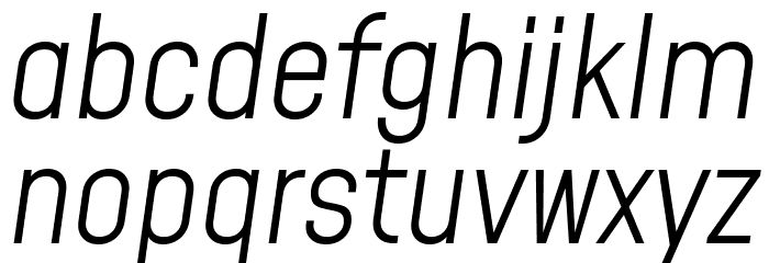 Mohave Light Italic Шрифта строчной