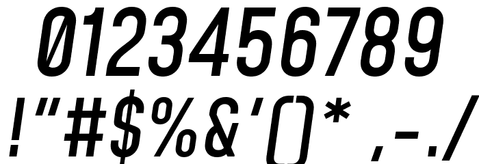 Mohave Medium Italic Font OTHER CHARS
