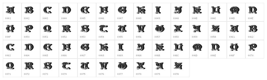 Moher Regular Character Map
