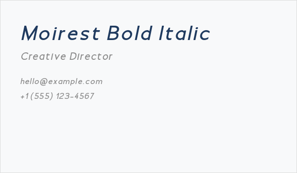 Moirest Bold Italic Business Card