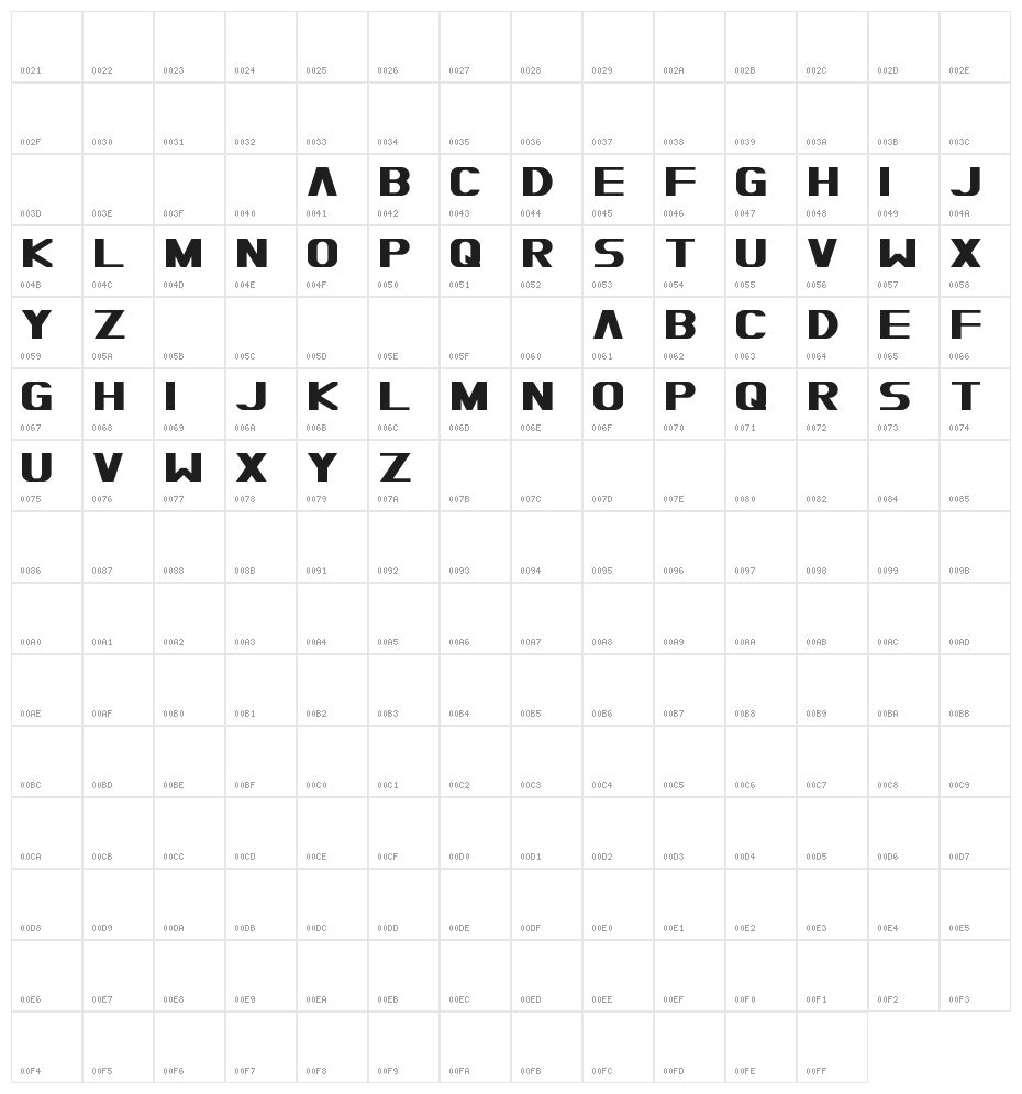 Moiser heavy Character Map