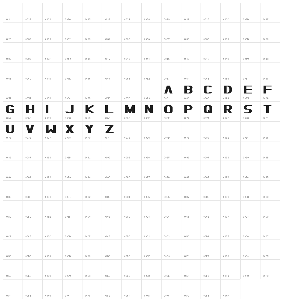 Moiser heavy Character Map