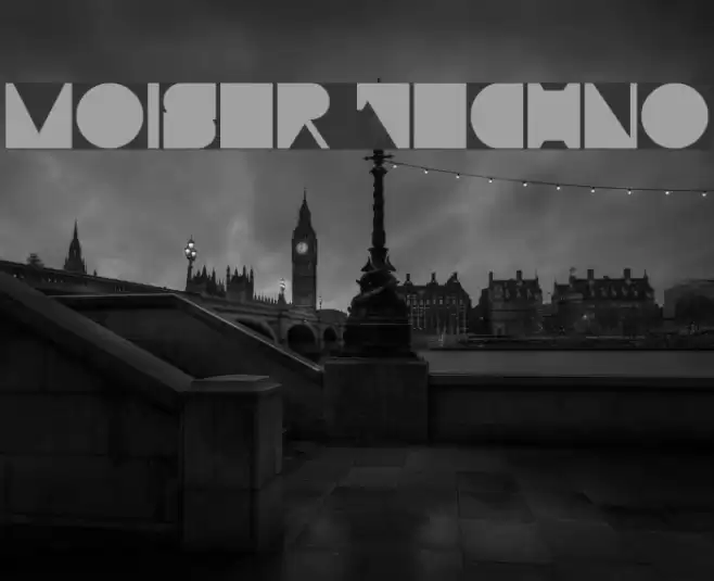 Moiser techno Font examples