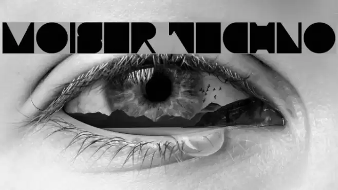 Moiser techno Font examples