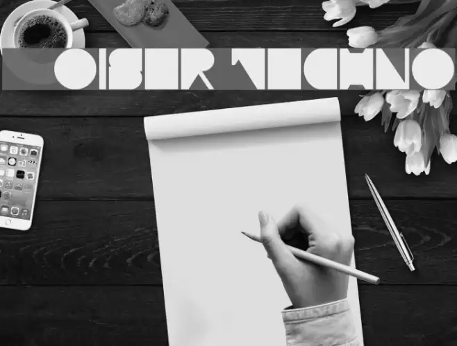 Moiser techno Font examples