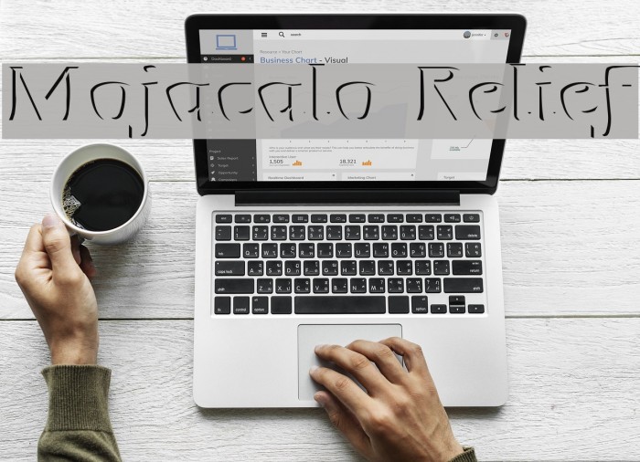 Mojacalo Relief Font examples