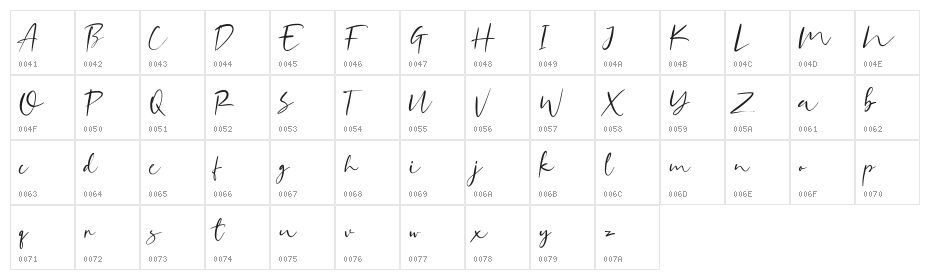Mokashin Free Regular Character Map