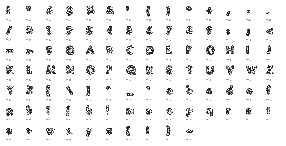 Moldy PillowRegular Character Map